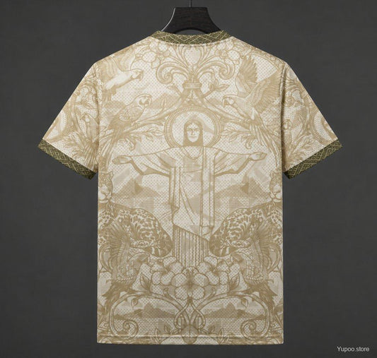 2026 Brazil World Cup Jesus Gold Cream Special Edition Shirt