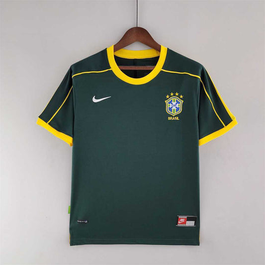 1998 Brazil Goalkeeper Dark Green Retro Shirt