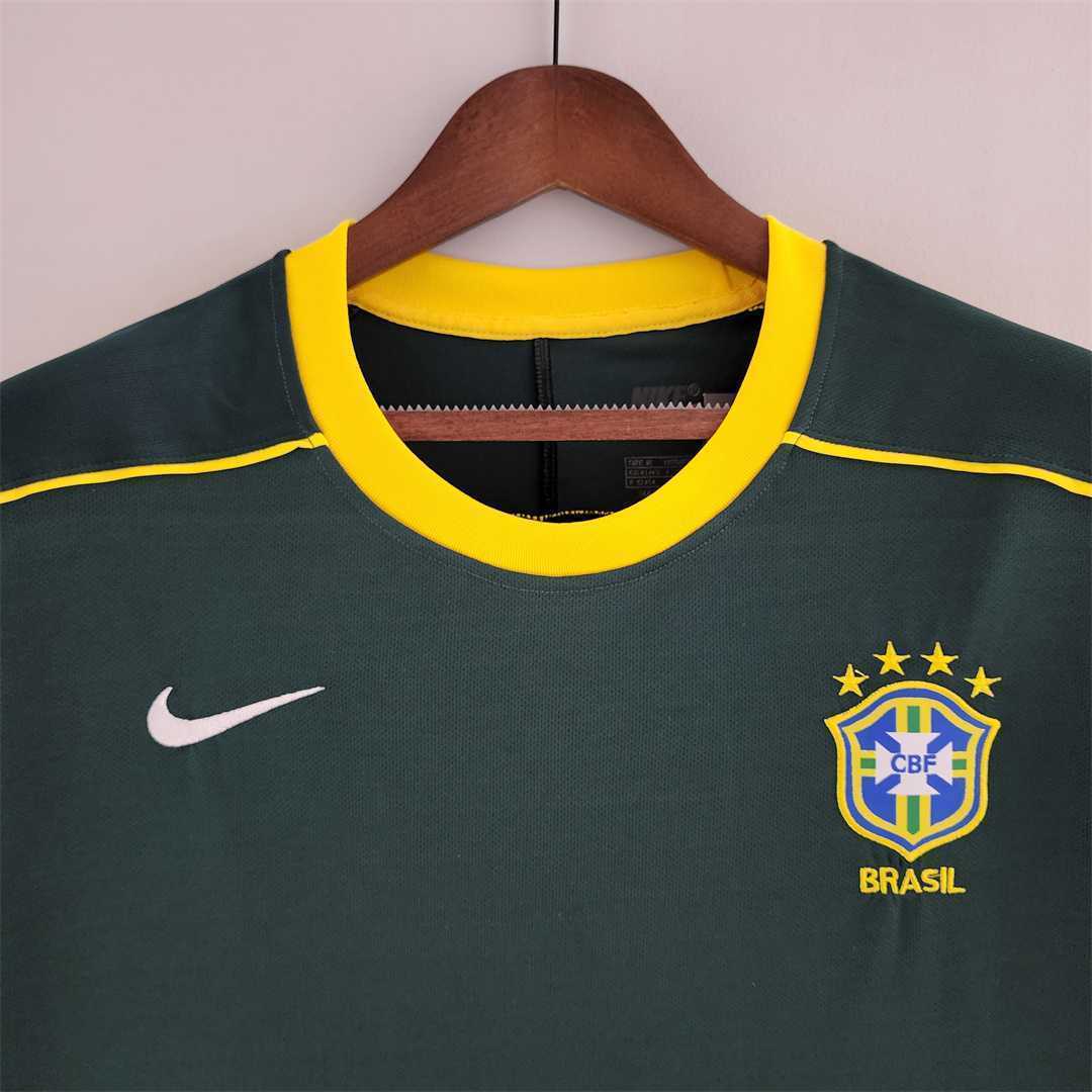1998 Brazil Goalkeeper Dark Green Retro Shirt