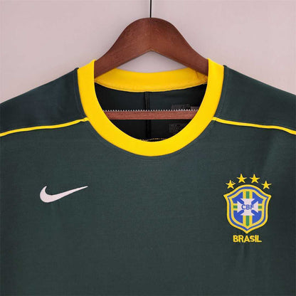 1998 Brazil Goalkeeper Dark Green Retro Shirt