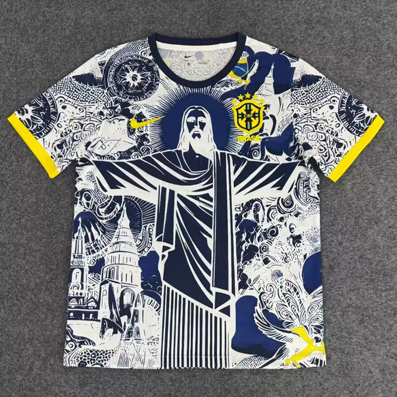 2025 Brazil White Blue Jesus Special Edition Shirt