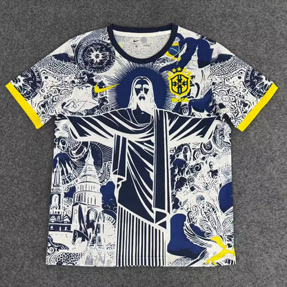 2025 Brazil White Blue Jesus Special Edition Shirt