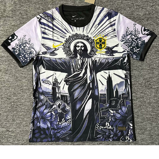 2025 Brazil Black White Jesus Edition Concept Shirt
